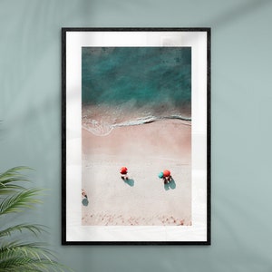 Gemälde Nordsee Strand von oben personalisiert mit Namen | AQUARELLS Gemälde von Stränden