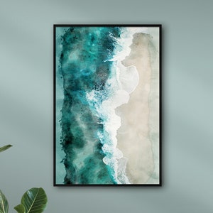 Gemälde Nordsee Strand von oben personalisiert mit Namen | AQUARELLS Gemälde von Stränden