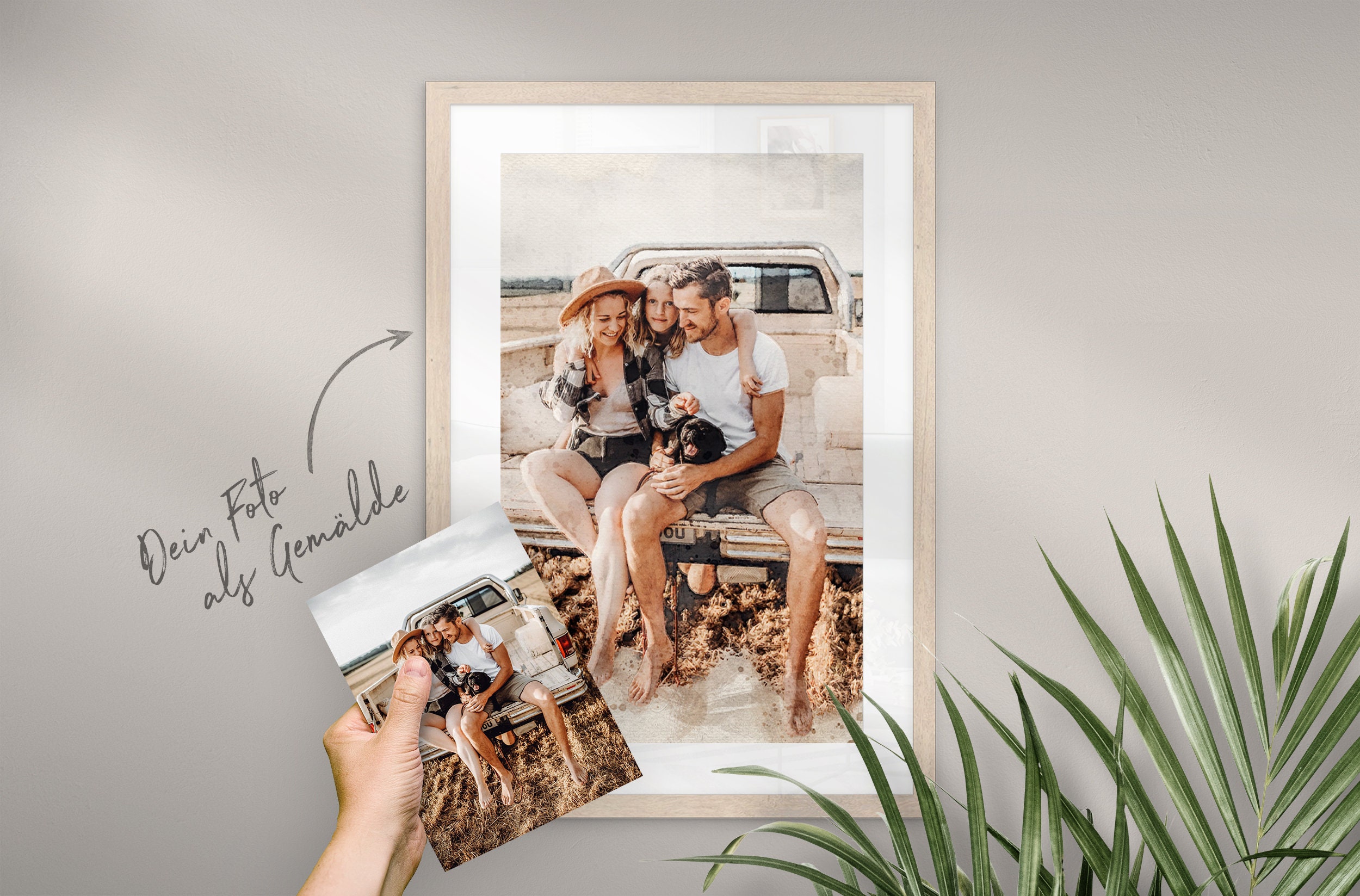 VVSUN Poster moderne personnalisé portrait de famille peinture sur