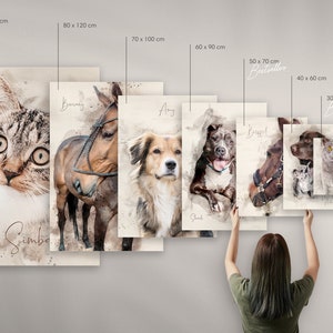 Portrait danimal de compagnie personnalisé avec nom Illustration à partir d'une photo, d'une affiche, d'un cadeau, d'un animal de compagnie, d'un chien, d'un chat ou d'un humain Best-seller Etsy image 2