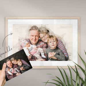 Geschenk für Eltern | Mit Liebe |Gemälde vom Foto | Poster, Leinwand, Digital | Geschenk, Geburtstag, Weihnachten | AQUARELLS Etsy Auswahl