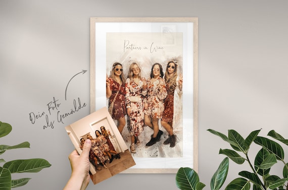 Beste Freundinnen Geschenk als personalisiertes Gemälde vom Foto | Poster, Leinwand | Geschenk, Geburtstag, Weihnachten | Etsy Bestseller