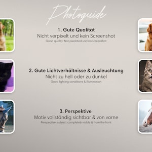 Haustier Portrait personalisiert mit Namen Illustration vom Foto, Poster, Geschenk, Haustier, Hund, Katze oder Mensch Etsy Bestseller Bild 5