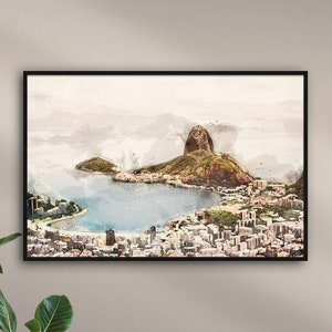 Rio de Janeiro "WATERCOLORS" personalized with name | Illustration of famous cities