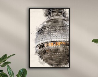 Berlin TV Tower "AQUARELLS" personalized with name | Illustration of famous cities