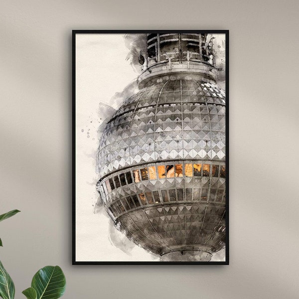 Berlin TV Tower "AQUARELLS" personalized with the name | Illustration of well-known cities