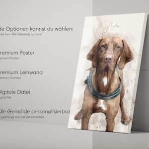 Haustier Portrait personalisiert mit Namen Illustration vom Foto, Poster, Geschenk, Haustier, Hund, Katze oder Mensch Etsy Bestseller Bild 7