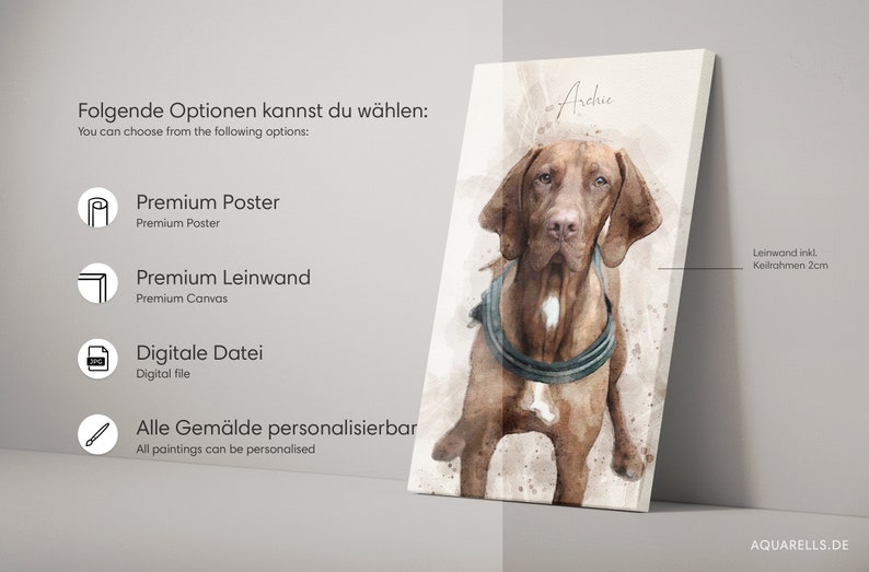 Haustier Portrait personalisiert mit Namen Illustration vom Foto, Poster, Geschenk, Haustier, Hund, Katze oder Mensch Etsy Bestseller Bild 7