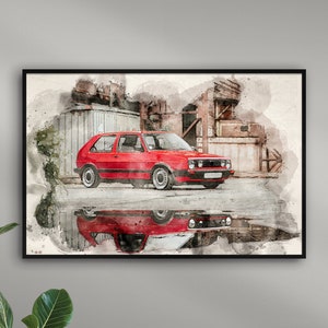 Pintura VW Golf 2 GTI | Personalizado con nombre | ACUARELAS pinturas de coches