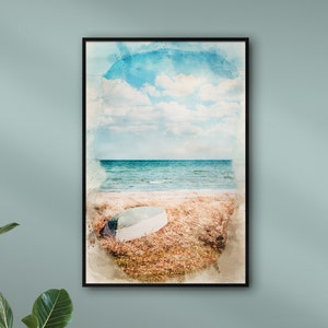 Gemälde Strand Ostsee personalisiert mit Namen | AQUARELLS Gemälde von Stränden