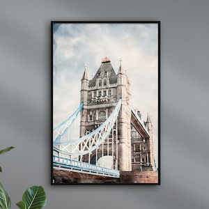 London Tower Bridge "AQUARELLS" personalisiert mit Namen | Illustration von bekannten Städten