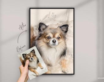 Haustier Porträt von Foto personalisiertes Hund Porträt personalisierte Hund Geschenk Haustier Denkmal Geburtstag Geschenk für deinen Hund