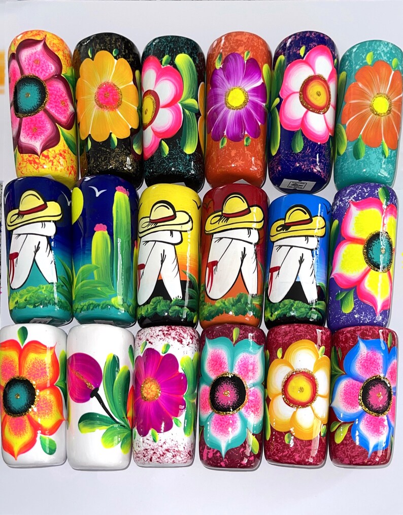 Colorful Mexican Shot Glasses Handpainted in Chiapas Great Etsy