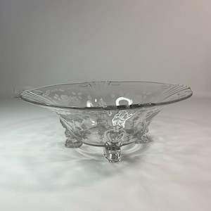 Fostoria &quot;MIDNIGHT ROSE&quot; 4 footed Bowl- 11 inch