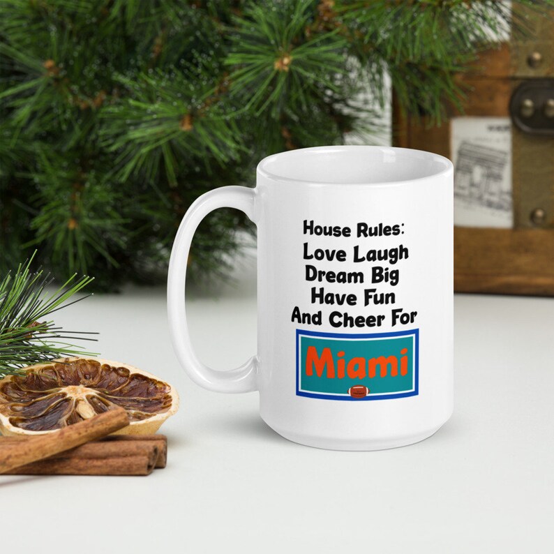 Miami Sports Fan House Rules Love Laugh Dream and Cheer for Etsy