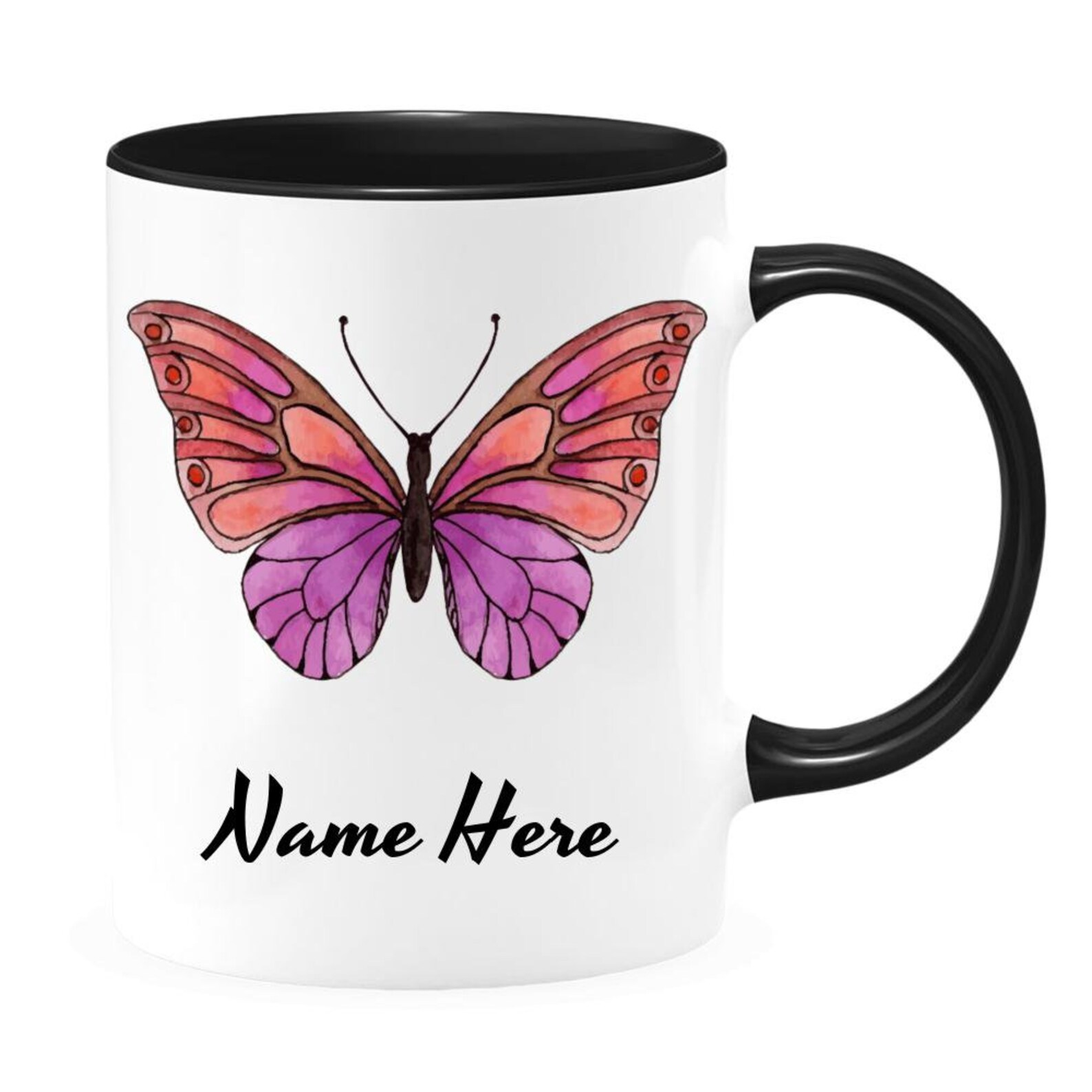 Personalized Butterfly Mug Watercolor Butterfly Coffee Mug Etsy