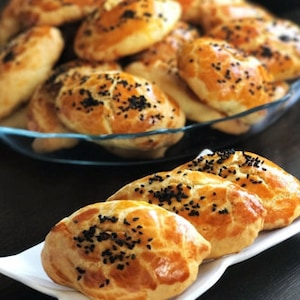 Homemade Pogaca - Handmade Cheese Scones & Potato Scones - (Turkish Breakfast Rolls Pastry) Pogácsa Sandwich Butter Bread 6 pieces