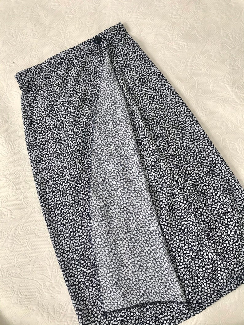 Navy Midi Wrap Skirt