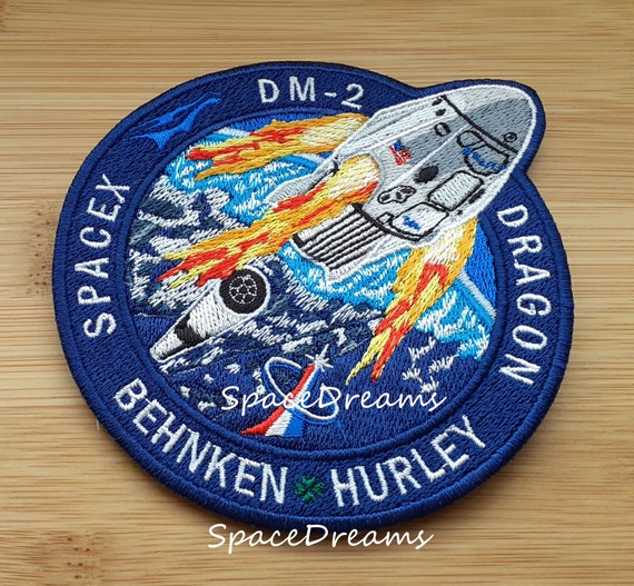 Nasa Falcon 9 Space X SpaceX DM-2 Astronauts Hurley Behnken First Crewed Flight Dragon ISS International Space Station Mission Patch Combo