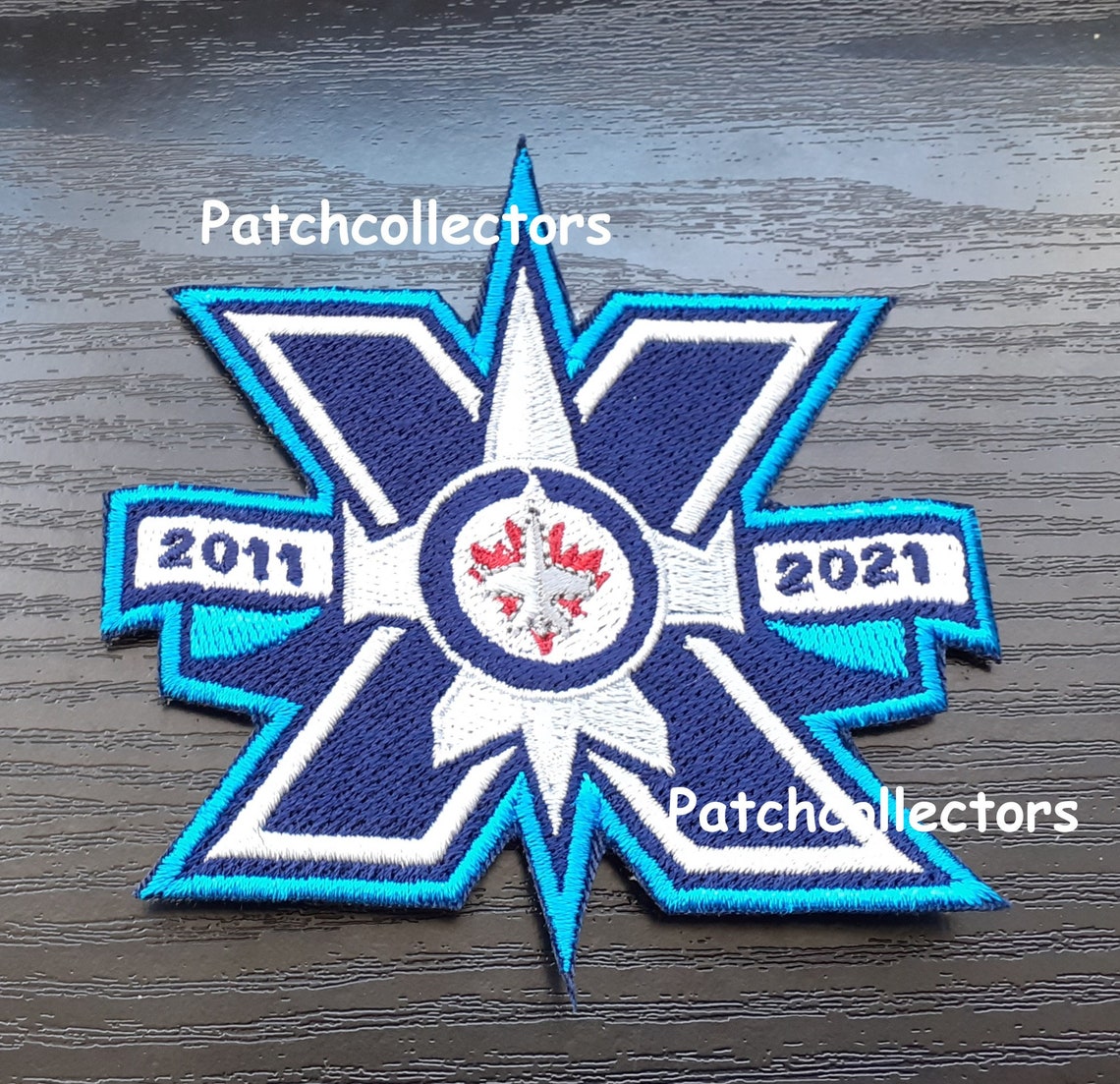 Winnipeg jets 10th anniversary logo patch nhl hockey usa  etsy