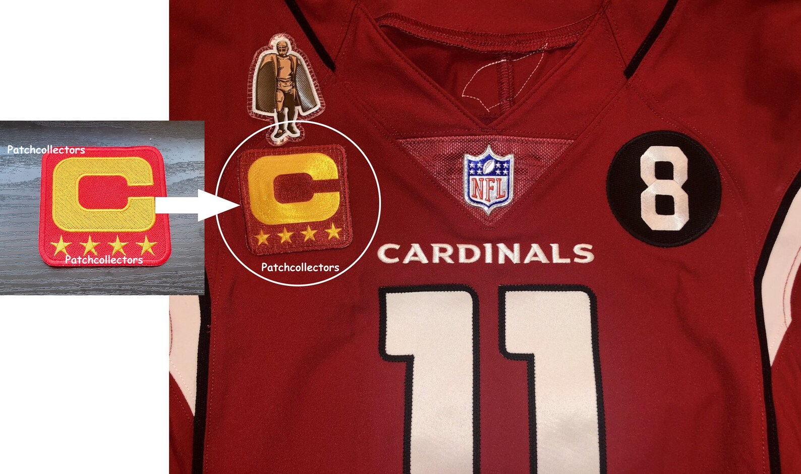 Arizona Cardinals Captain C Patch Logo Team Patch NFL Football Etsy