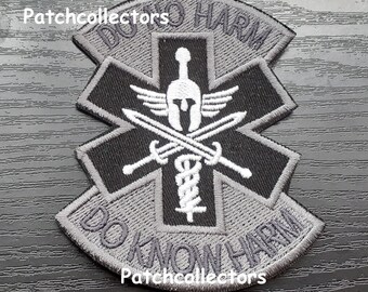 3 PCS DO KNOW NO HARM SPARTAN COMBAT MEDIC MED HOOK 3D PATCH MORALE BADGE 3 PCS DO KNOW NO HARM SPARTAN COMBAT MEDIC MED HOOK 3D PATCH MORALE BADGE