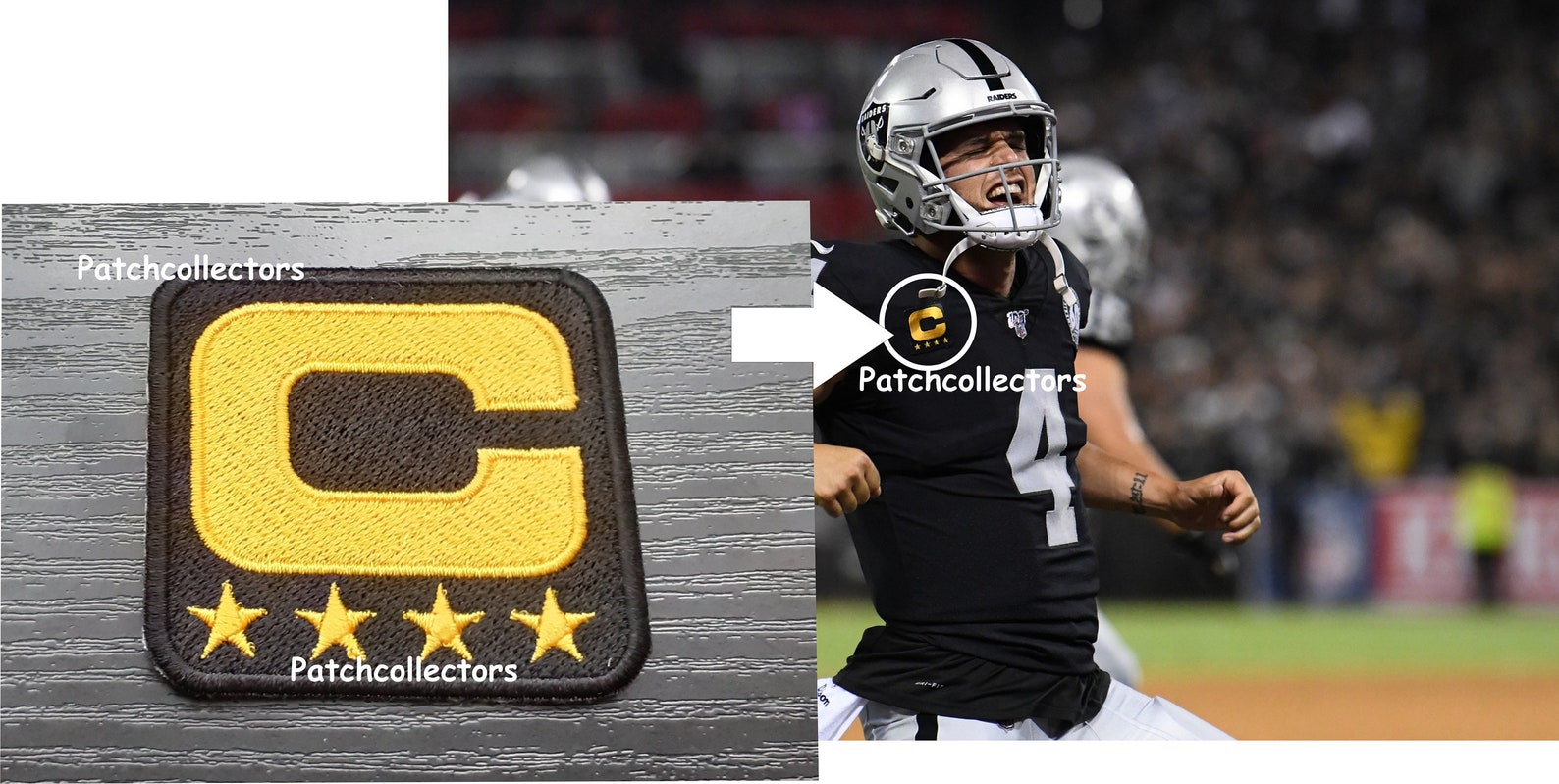 Oakland Raiders Captain C Patch Team Logo Patch NFL Football Etsy