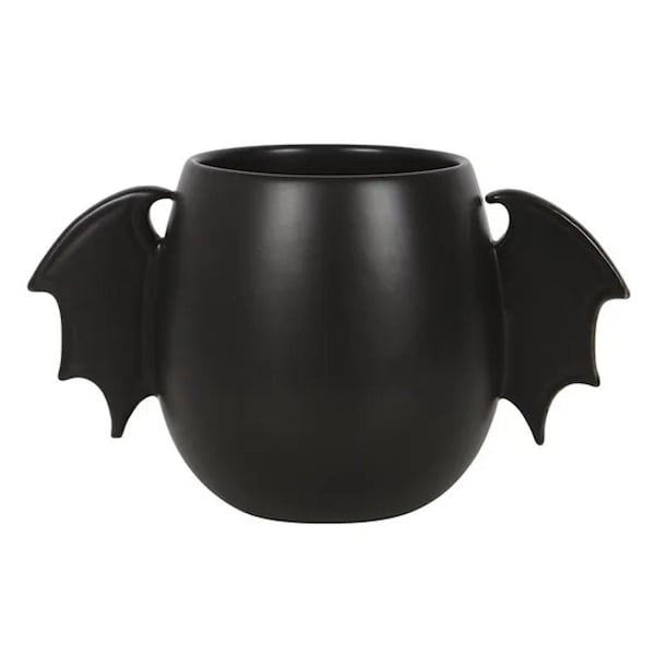 Gothic pagan witch Black bag wing mug