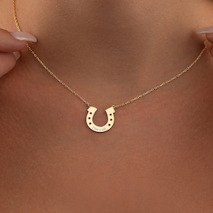 Personalized Horseshoe Necklace, Auspicious Necklace, Lucky Necklace, Gold Horseshoe Necklace, Animal Paw Necklace, Christmas Gift for Women