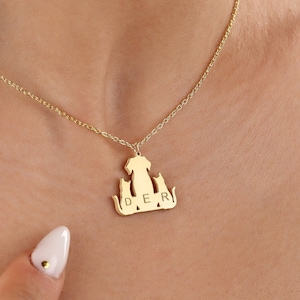 Presente Memorial Pet da Ela Minimalist, Colar Personalizado com Pingente de Cachorro e Gato, Colar Personalizado Pet, Colares de Prata Esterlina 925, Presente para a Mãe