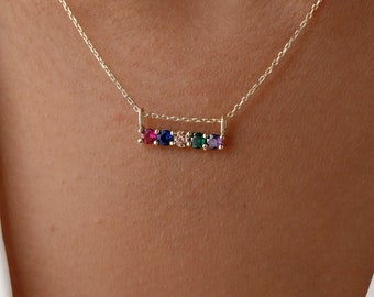 Personalized Birthstone Necklace,Family Birthstone Necklace,Mother's Day Gift,Dainty Birth Stone Gift,Tiny Birthstone Jewelry,Multi Stone