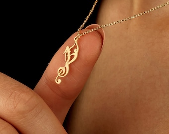 Collier de note de musique, collier de couple, collier de note de musique clé gauche, collier de note de musique design en argent, le meilleur cadeau pour femme