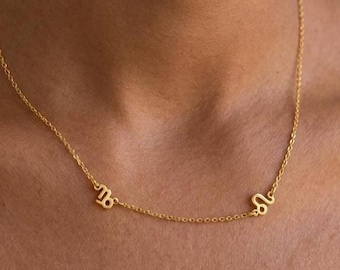 Personalized Zodiac Necklace, Matching Zodiac Necklaces for Couples, Astrology Jewelry,  Zodiac Sign Necklace, Celestial Star Sign Charm