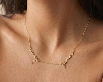 Personalized Two-Name Necklace, Custom Name Necklace, Family Name Jewelry, Multi-Name Jewelry, Dainty Gold Necklace, New Year's Gift