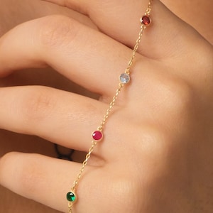 Family Birthstone Bracelet, Birthstone Jewelry, Crystal Stone Bracelet, Gifts For Woman, Multi Stone Bracelet, Gift For Mom, Gift for Her