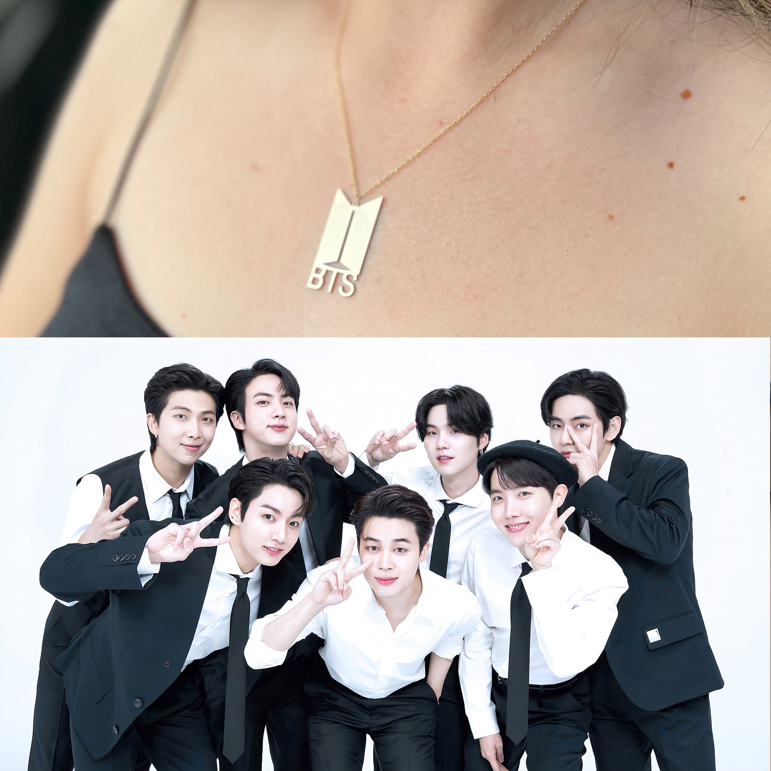 KPOP Korean Idol Group Bangtan Boys Leather Pendent Choker Necklace Rock  Collar