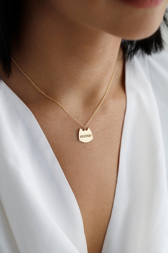 Personalized Cat Ears Necklace ,Cat Name Necklace ,Custom Pet Jewelry, Pet Name Necklace, Handmade Jewelry, Christmas Gift,Pet Memorial Gift