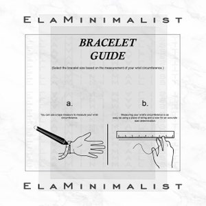 May include: A guide for measuring wrist size for bracelets. The guide shows two methods: using a tape measure and using a piece of string and a ruler.