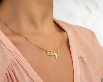 Elegant Name Necklace, Dainty HandWritten Name Necklace, Trendy Necklace,  Script Name Necklace, Custom Gold Signature Name Necklace