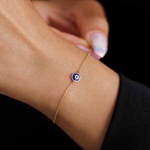 Evil Eye Bracelet, Lucky Evil Eye Bracalet, Dainty Tiny Evil Eye Bracelet, Kids Evil Eye Bracelet, Gift for Mom, Mother's Day Gift image 4