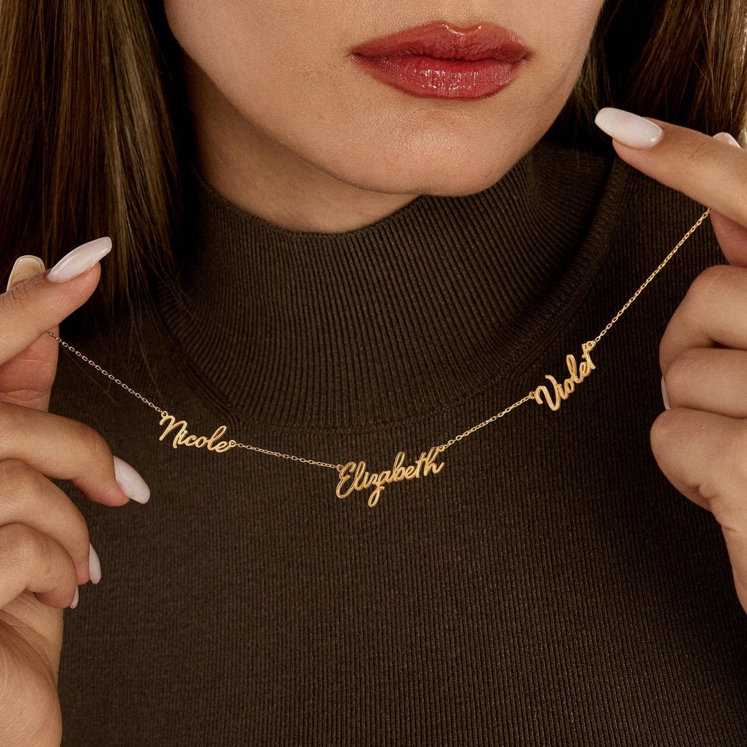 Personalized Multiple Name Necklace, Custom Name Necklace, Multiple ...