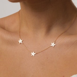 Personalized Engraved Star Necklace, Customized Engraved Star Pendant, Gift for Her, Egraved Star Necklace, Elegant Letter Necklace image 7
