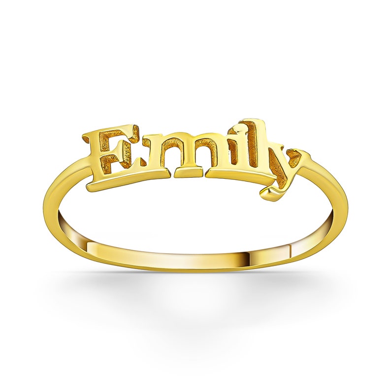 Personalized Name Ring, Handwriting Custom Name Ring, Dainty Gold Name Ring, Personalized Name Ring, Gift For Mom, Christmas Gift image 7