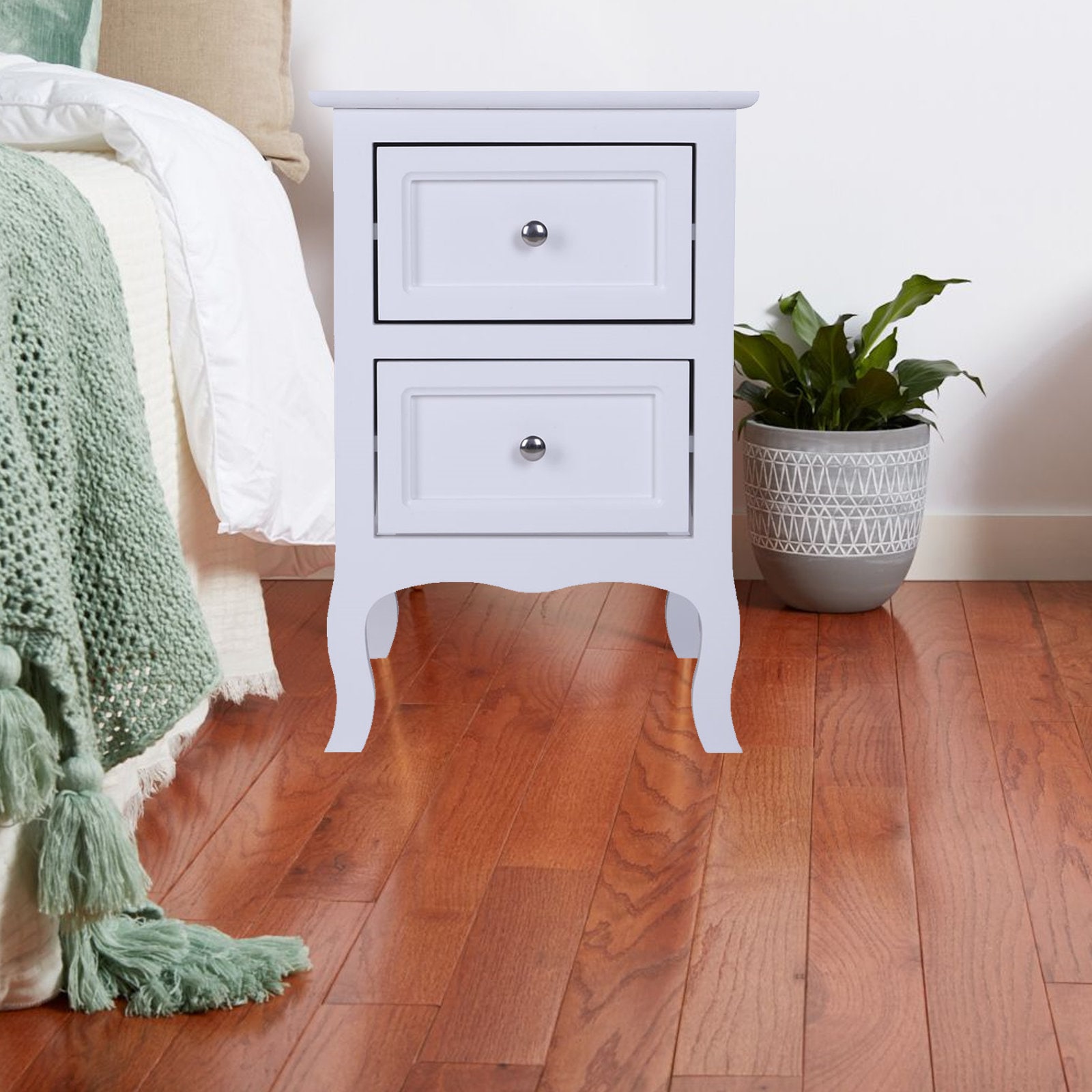 Set of 2 Bedside Chest Side Table with Drawers White Etsy