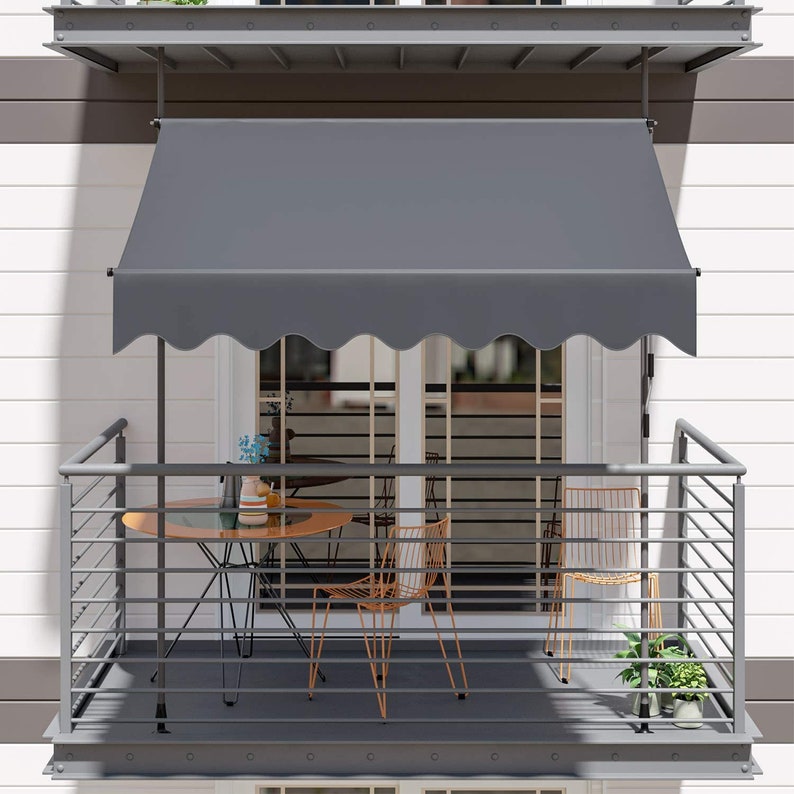 Manual Sun Shade Awning Garden Canopy Patio Porch Retractable Etsy