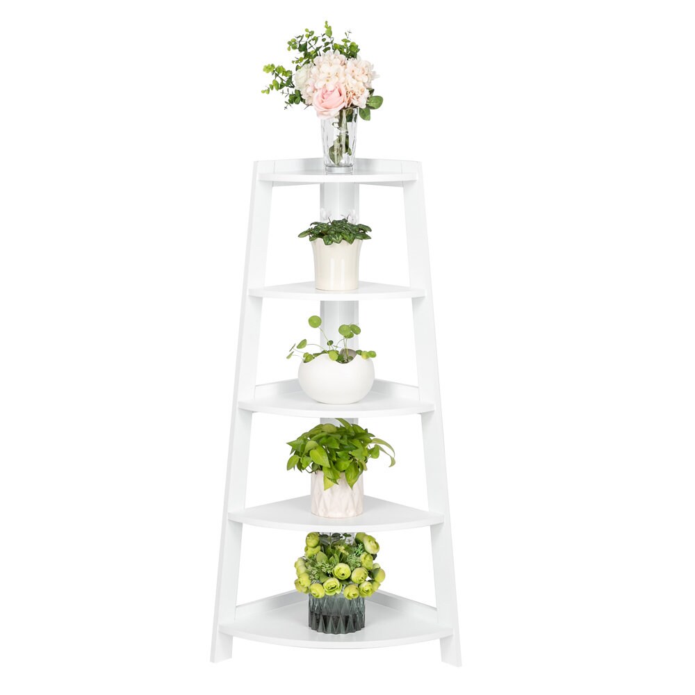 Corner Ladder Shelf Shelving Unit Bookcase Storage Tall 5 Tier Etsy UK