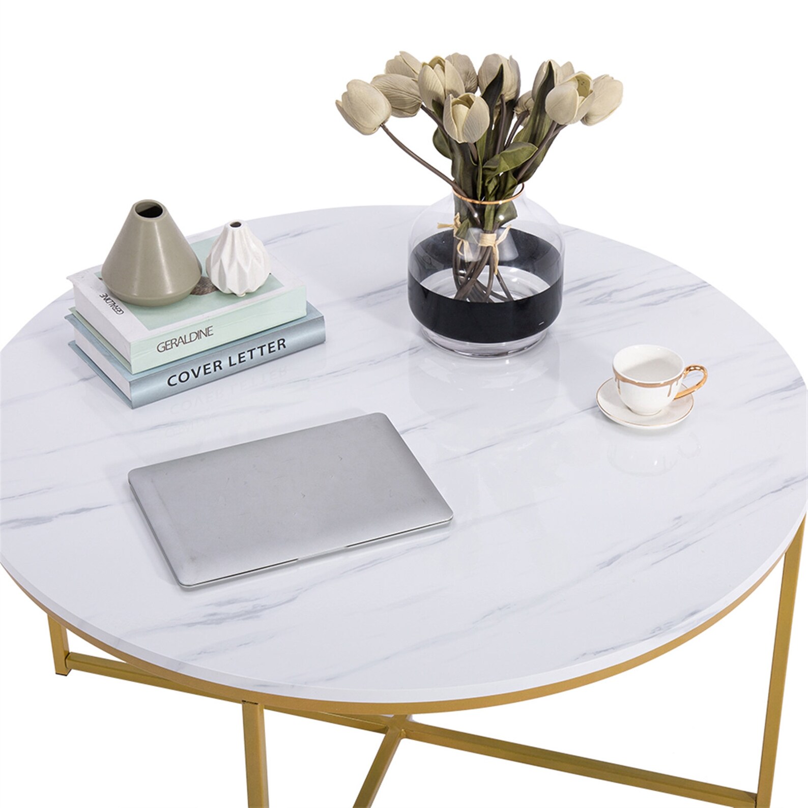 90cm Modern Coffee Side Table Marble Effect Round Tables with Etsy