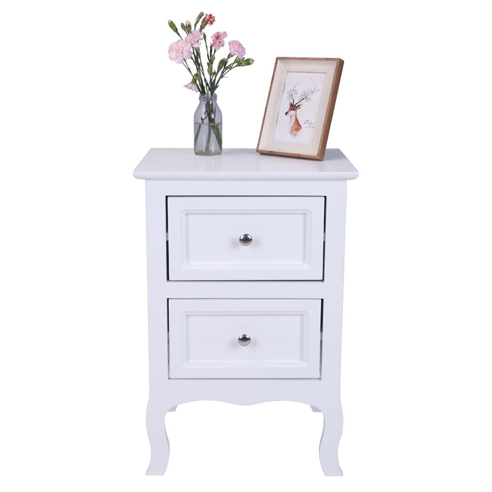 Set of 2 Bedside Chest Side Table with Drawers White Etsy