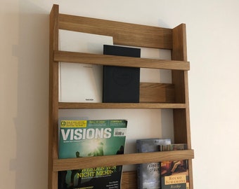 Wall magazine holder oak