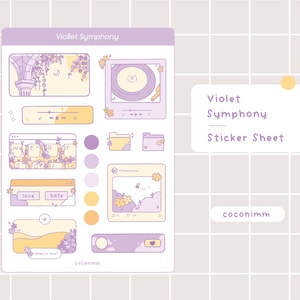 Violet Symphony | Sticker Sheet | Journal Stickers | Cute Stickers | Pastel Sticker